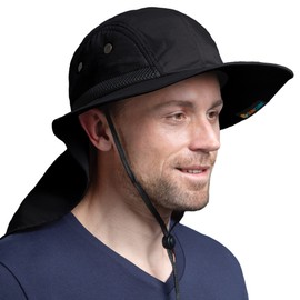 SUN CUBE Sun Hat for Men, Wide Brim Fishing Hat Neck Flap Cover Men, Women, Hiking, Camping, Sun Protection UV, Gardening