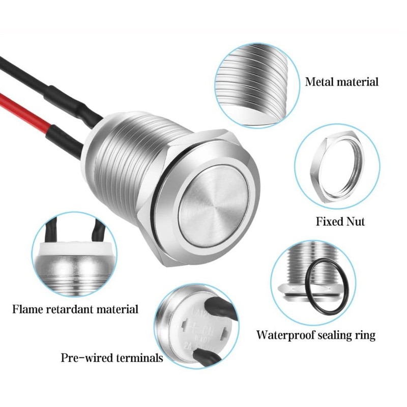 Set of 4 Waterproof Push Button Locking Push Button Stainless