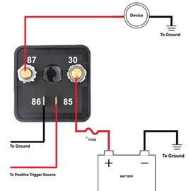 Gebildet 1 x 4-pin relay 24 V DC/200 A peak load for cars, trucks, cars, boats, camping, residential, with 2 pin footprint and 2 connections
