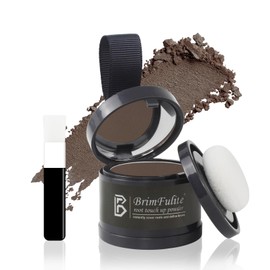 BRIMFULITE Hair Root Touch Up Powder, Quick Cover Gray Hairline Powder, Windproof & Sweatproof Root Cover Up Powder for Women Men with Compact Puff and Mirror 0.14 Oz. (Medium Brown, 0.14 Oz.)