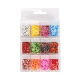 ZIENVE 12 Styles Assorted Fruit Slime Charms, 3D Polymer Slices for DIY Crafts, Resin Making, Lip Gloss, Nail Art, and Cellphone Decorations