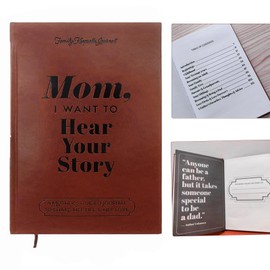 Mom, I Want To Hear Your Story, Leather Hardcover, Ribbon Bookmark, Mom Tell Me Your Life Story Journal, Meaningful Memory Journal For Mom Great Gift For Mom Birthday