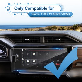Coleya 2022-2025 2026 Sierra 1500 Screen Protector for GMC Sierra 1500 (AT4/AT4X/Denali/Denali Ultimate) 13.4-inch Touch Screen, 9H Tempered Glass 2026 2025 Sierra 1500/2500HD/3500HD Accessories 13.4"