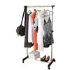 DESIGNSCAPE3D Rolling Clothing Garment Rack with Shoe Shelf, Stainless Steel,