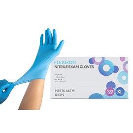 FLEXMON Nitrile Exam Gloves,1000 Count, Single Use, 4.2 Mil Heavy, Sterile, Protective, Disposable, Latex Free (100, Extra Small)