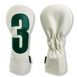 Golf Headcover, Stylish, Cool, Big Number Headcover, Prevents Counting Mistakes, Waterproof, High Quality PU Material, Effectively Protects Your Head (White, 3W)