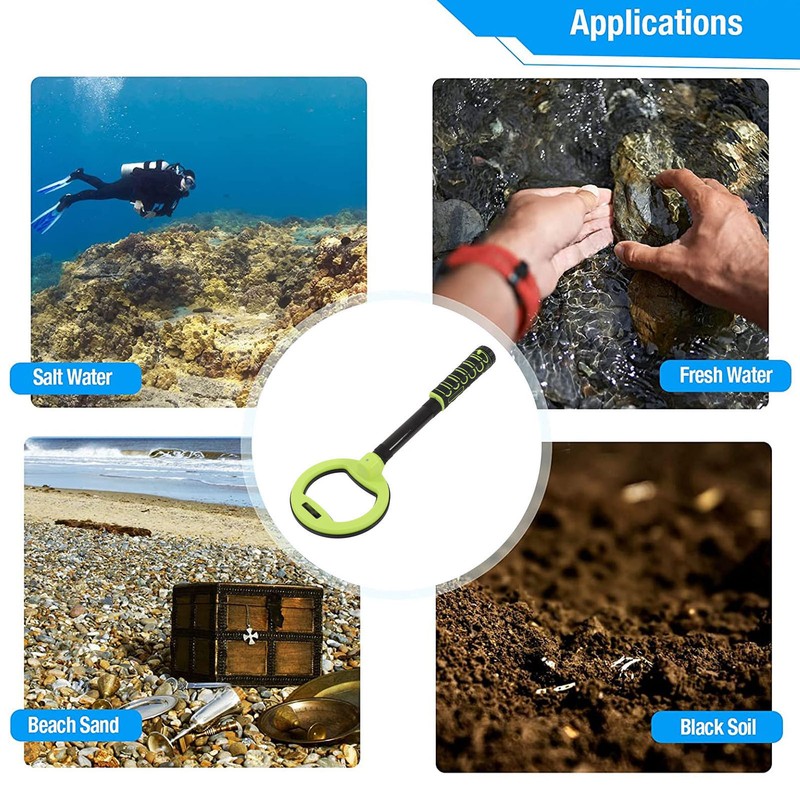 LED Metal Detector Round Head and Short Rod Handheld Metal