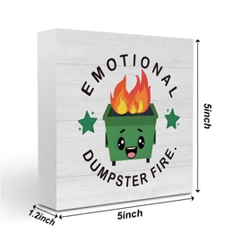 Funny Office Desk Decor Inspirational Office Gifts for Women Men Coworkers Boss Friends Employee Appreciation Gift Emotional Dumpster Fire Sign Desk Accessories 5x5 Inch