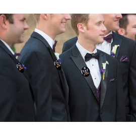 13 x JGA Decorative Men, Groom Sash Badge Groom with 12 Team Groom Buttons French