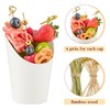 Ocmoiy Charcuterie Cups with Sticks White Disposable 14 oz Kraft