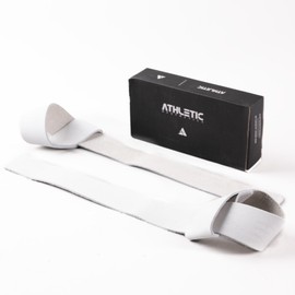 ATHLETIC AESTHETICS Premium Leather Lifting Straps Made of Genuine Buffalo Leather - 55 cm Long for Strength Training, Bodybuilding & Fitness - For Men and Women (White)