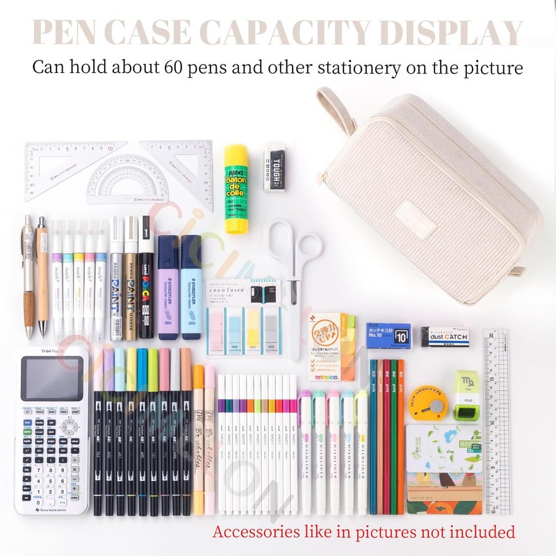 VICDUEKG Pencil Case with 3 Compartments Pencil Case Large Capacity