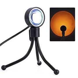 LED Sun Sunset Rainbow Projector Atmosphere USB Night Light Lamp for Room Decor (Sunset Red)