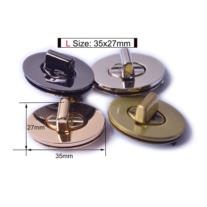 Bobeey 2sets 35x27mm Oval Purses Locks Clutches Closures,Metal Oval Twist