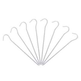 iBasingo 16.5cm Titanium Alloy Pegs Heavy Duty Tent Pegs Matel Tent Nails Camping Accessories Kit Ultralight Stakes Portable Elbow Grass Nails Ground Pin Tent Hardware Equipment 8 pcs/lot Ti4003P