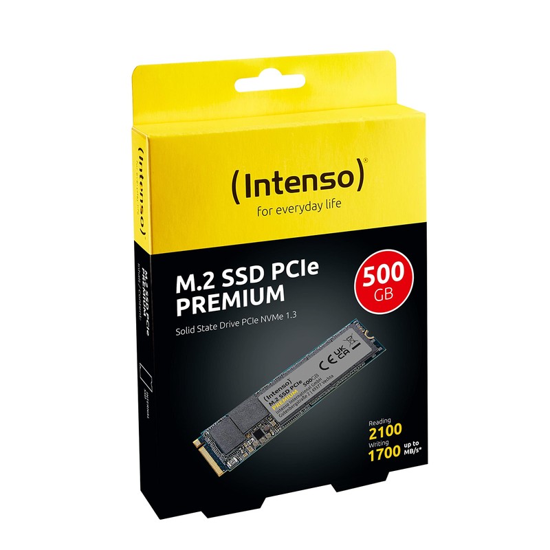 Intenso 500GB M.2 SSD PCIe Premium, up to 2100 MB/s,