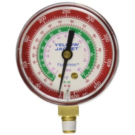 Yellow Jacket 49001 2-1/2" Gauge (Degrees F), Red Pressure, 0-500 psi, R-12/22/502