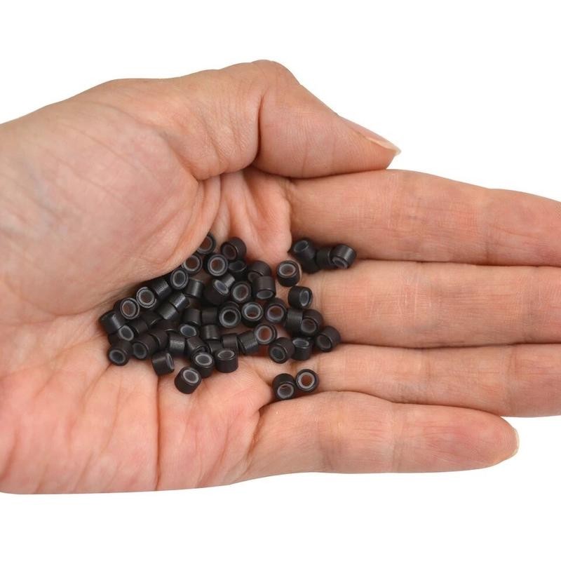 4mm Microlink Hair beads - Color: Brown