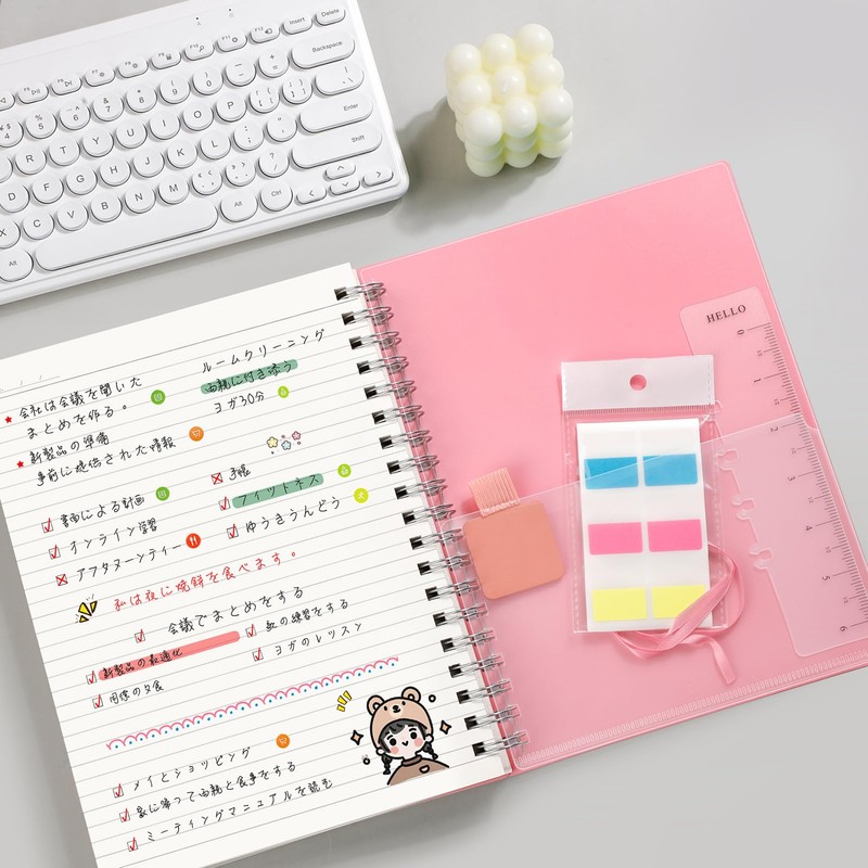 AHGXG Notepad, Ring Notebook, B5, Horizontal Ruled (A7mm), 150 Sheets,
