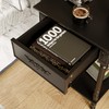 WOODTIME Vintage Nightstand with Storage Drawer and Open Shelf, Carved