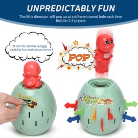 wgde toy Big Size Pop Up Dinosaur Classic Children's Action Board Game for 3 4 5 6 7 8 9 10 11 Year Old Boys Girls, Family and Preschool Kids Game, Toys Gifts Children Toddlers Boy Girl