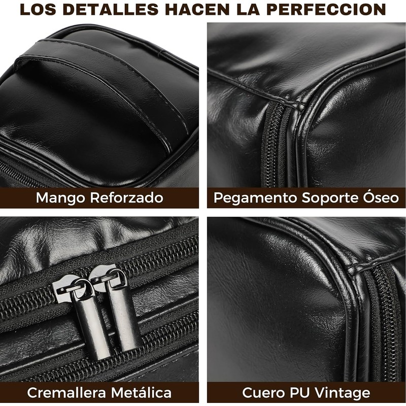 Neceser de Cuero para Hombre,Neceser de Viaje con Manija