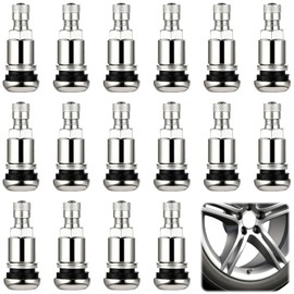 Pack of 16 Metal Valves Rims, Universal 11.3 mm Rim Valves Metal, Metal Valves for Alloy Wheels for Car Motorcycle (Silver)