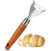 Potato Vegetable Peeler, Premium Wood, Stainless Steel Speed Potatoes Good