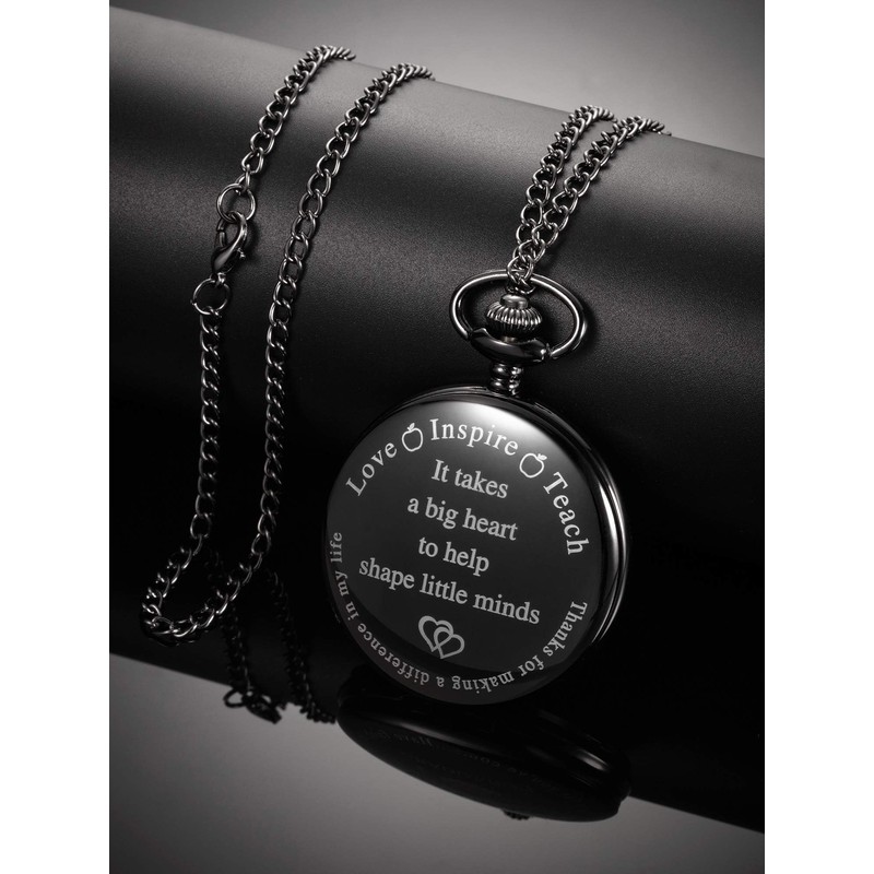 Hicarer Pocket Watch Teacher Arabic Numerals Pocket Watch for Men