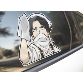Titans Levi Ackerman Maid Fit - Peeker Decal - Vinyl Sticker Anime AoT - Titans Sticker