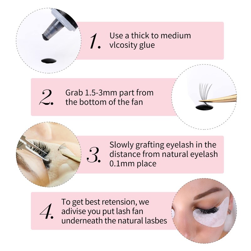 Russian Prefabricated 8D 0.07 D Curl 9-16 mm Mixed Eyelash