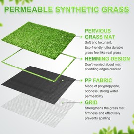 Hompet Dog Grass Pad with Tray Large, 2 Pcs Artificial Grass Training Pads with Pee Baffle Patch Puppy Turf Potty for Indoor and Outdoor Use, Ideal for Small and Medium Dogs (30"×20")