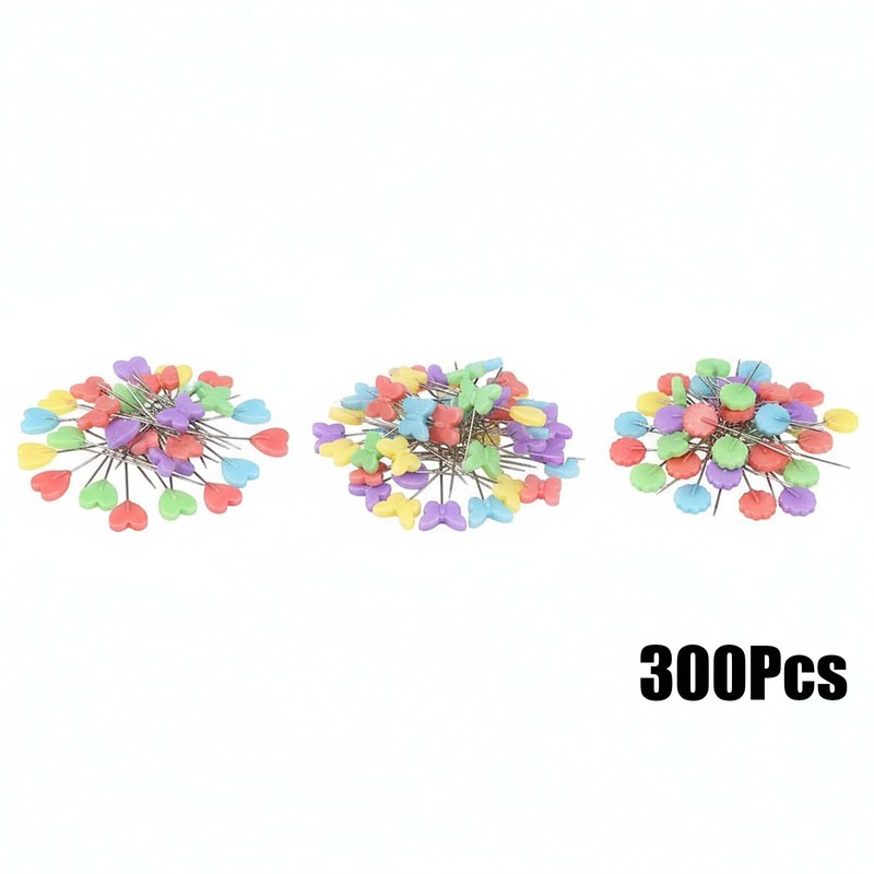 300 Pcs Straight Pins with Butterfly/Flower/Love Heads, Quilting Pins Craft
