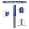 UTRUSTTO Professional Double Flute Straight Router Bits 1/4 Inch Shank,