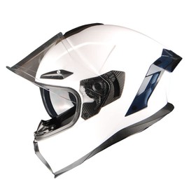 1Storm Motorcycle Full Face Helmet DOT Adults Street Bike Dual Visor Sun Inner Shield Anti Fog Pinlock Ready Shield : Pure White