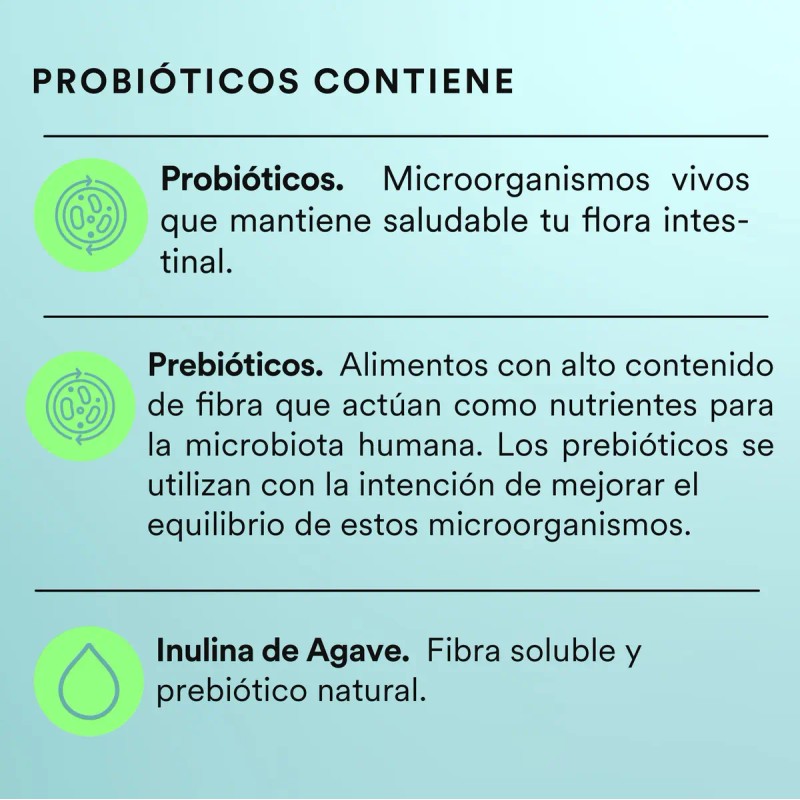 Suplemento Probioticos Billones Nutrition 120 Capsulas Prebioticos Lactobacilos Inulina Agave