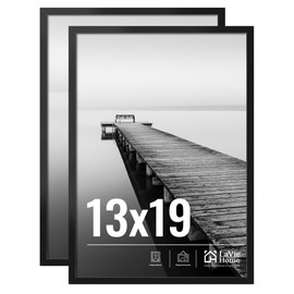 LaVie Home 13x19 Picture Frame 2 pack, Display Pictures 13 x 19 Photo Frame, 13x19 Black Frame with HD Plexiglas, Display Frame for Vertical or Horizontal, Classic Collection
