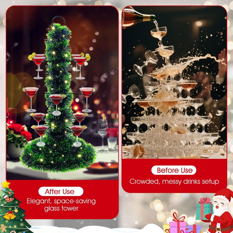 Cocktail Tree Stand for Drinks, Metal Champagne Drink Tower Stand