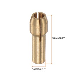sourcing map 10pcs Brass Collet 3mm Brass Drill Chucks Mini Electric Grinder Quick Change Drill Chuck Bit Sets for Rotary Tools, 4.3mm Shank Diameter