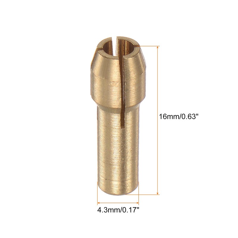 sourcing map 10pcs Brass Collet 3mm Brass Drill Chucks Mini