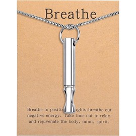 Mindfulness Breathing Necklace, Stainless Steel Stress Relief Pendant, Anxiety Breathe Necklace, Unisex