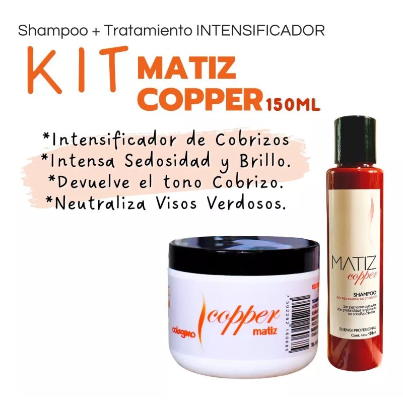 Edengi Kit 150ml Sh Copper + Trat Copper Edengi Cobrizos