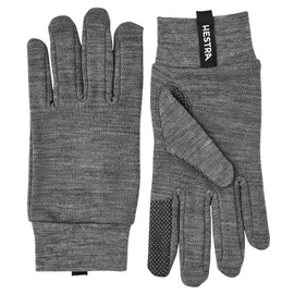 Hestra Merino Touch Point Liner - Touch Screen Compatible Lining for Extra Layers or as a Thin Glove, gray