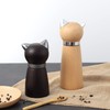 VKCHEF Pepper Mill, Wooden Salt & Pepper Grinder, Yellow Cat,