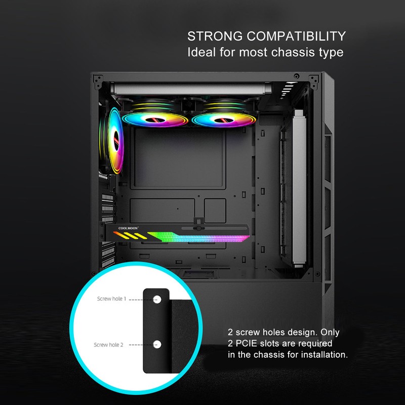 GPU Support Bracket ARGB 3Pin 4Pin Sliding Adjustable Easy Installation