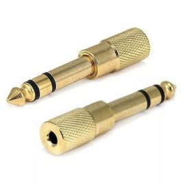 HnF shop 1ct 6.5mm 1/4inches Stereo male to 3.5mm Stereo female metal Adaptor Gold Plated