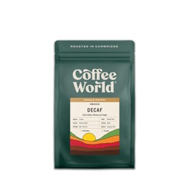 Coffee World | Mexico Decaf Chemical-Free Mountain Water Process Single Origin UK Roasted Coffee - Brewing for Cafés, Businesses, Shops & Home (Coffee Beans 250g)