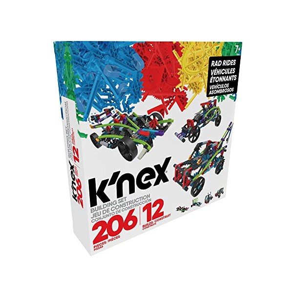 K'NEX | Rad Rides Building Set 12 Model | Educational Toys for Boys and Girls, 206 Piece Stem Learning Kit, Engineering for Kids, Fun and Construction Toys for Children Ages 7+ | Basic fun 15214