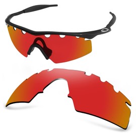 AOZAN ANSI Z87.1 Polarized Replacement Lenses For Oakley M Frame Strike Vented Sunglasses - Electric Crimson