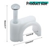 Bonsicoky Half Clamp J-Hook with Nail Cable Tacks, 8mm, White